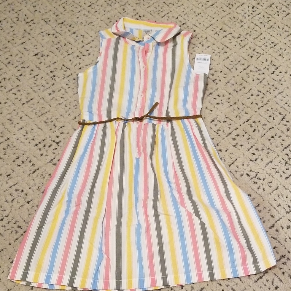CARTER'S SLEEVELESS STRIPED DRESS NWT SIZE 7